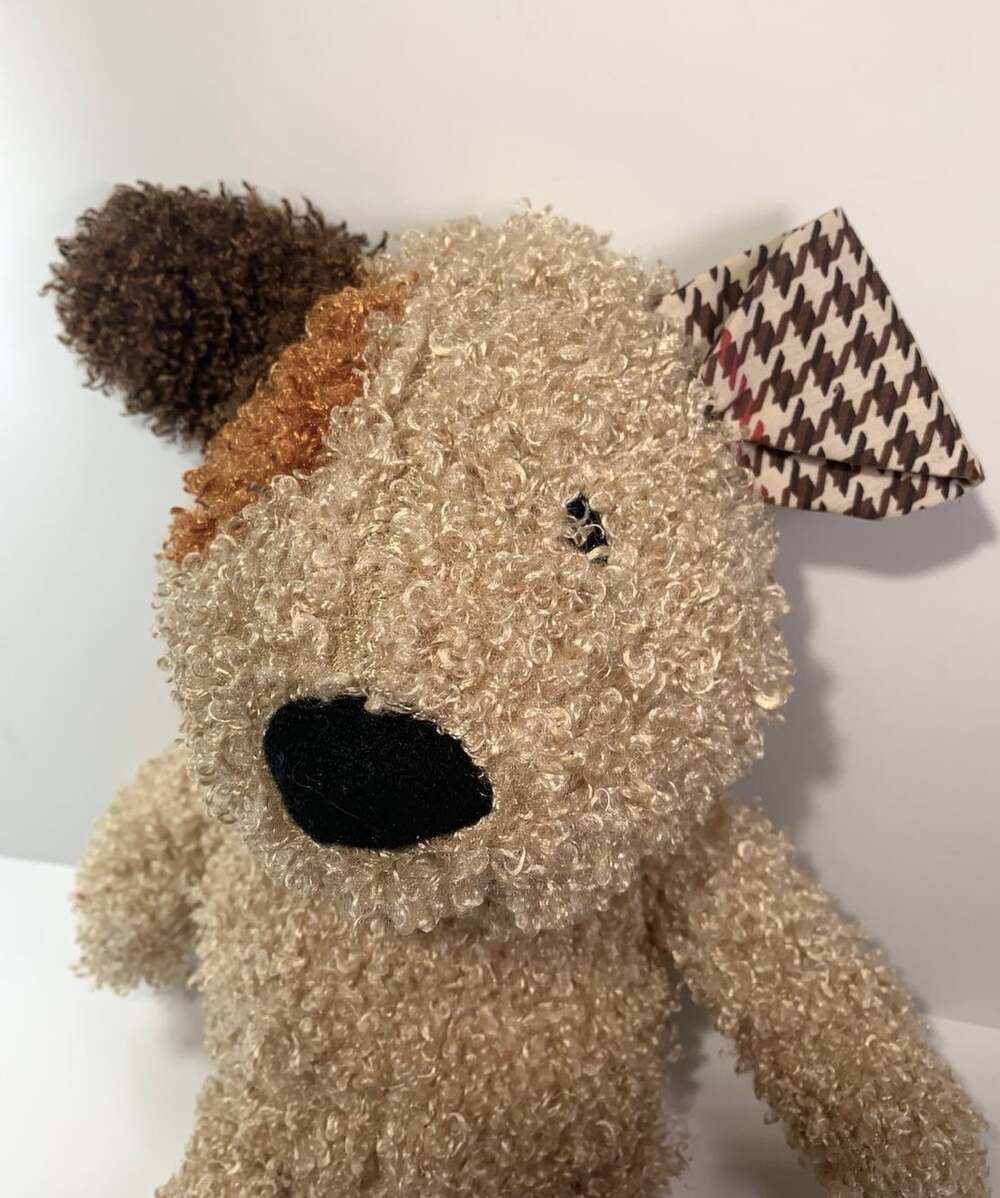 Lambs & Ivy Bow Wow Wilson Puppy Dog Plush Houndstooth 14"